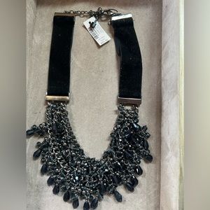 WHBM velvet chicken black with fringe beads $50